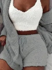 Ensemble Pyjama Crop Top 3 pièces